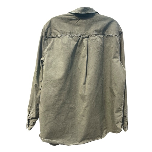 Banana Republic “Dillon” Olive Classic Fit Utility Military Shacket Shirt, XL - Picture 4 of 8